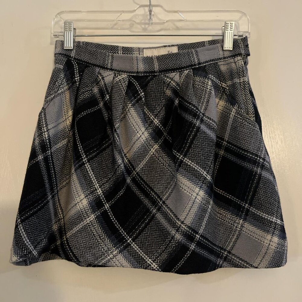 Old Navy Black White Plaid Mini Skirt